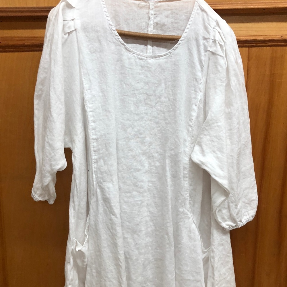 Ladies white linen top